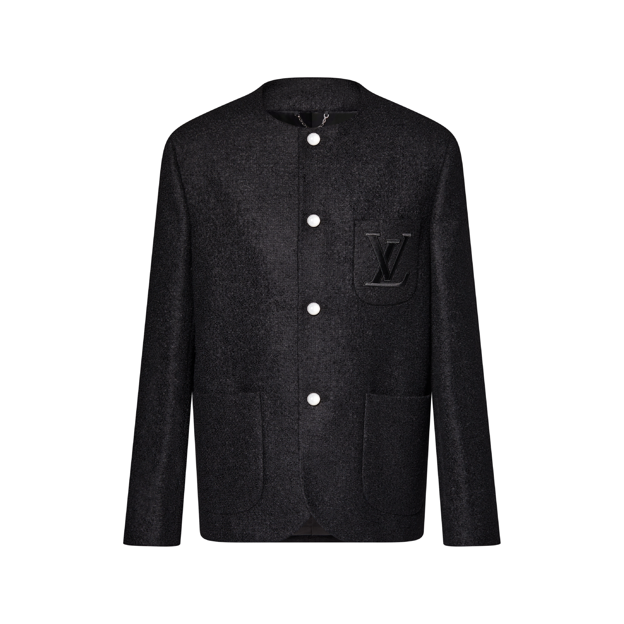 Chic Collarless Jacket - Luxury Black | LOUIS VUITTON
